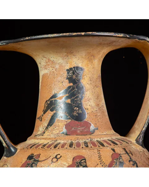 Anfora Attica a Figure Nere – Divinità e Virtù dell’Olimpo.
