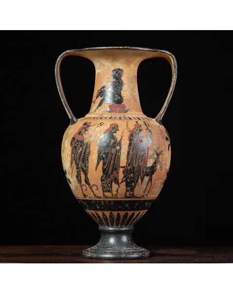 Anfora Attica a Figure Nere – Divinità e Virtù dell’Olimpo.