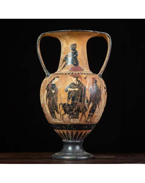 Anfora Attica a Figure Nere – Divinità e Virtù dell’Olimpo.