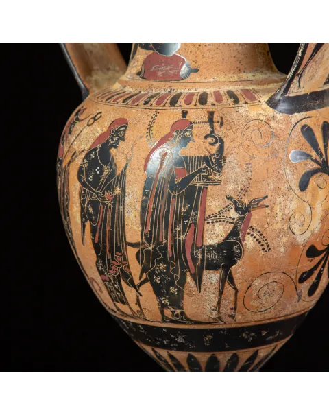 Anfora Attica a Figure Nere – Divinità e Virtù dell’Olimpo.