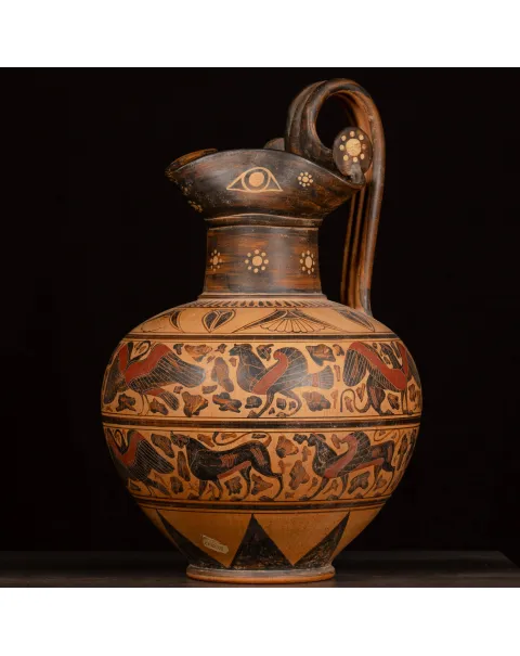 Olpe Corinzia a figure nere – Riproduzione.