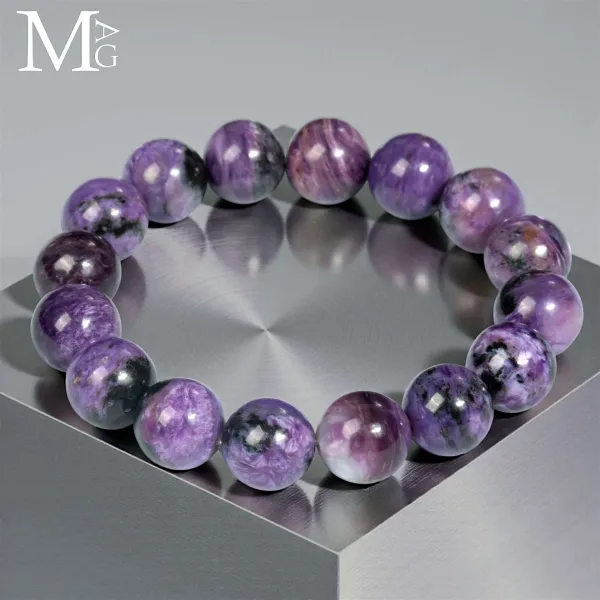 Bracciale in Charoite Siberiana AAA – 16 Sfere da 12,5 mm