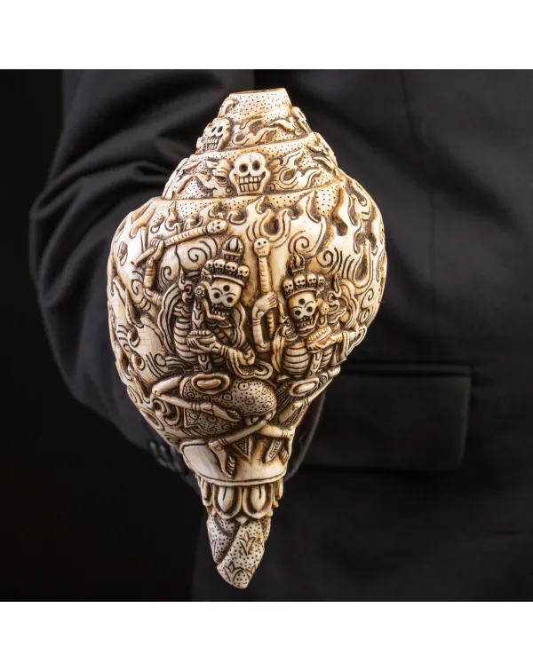 Conchiglia Tibetana intagliata - Shankha.