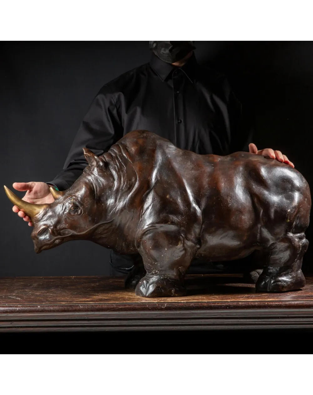 Scultura Bronzo Rinoceronte