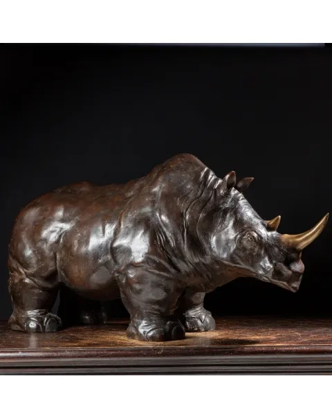 Scultura Bronzo Rinoceronte