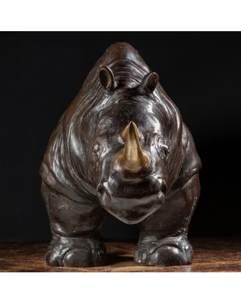 Scultura Bronzo Rinoceronte