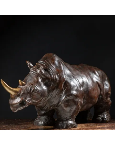 Scultura Bronzo Rinoceronte