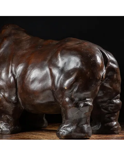 Scultura Bronzo Rinoceronte