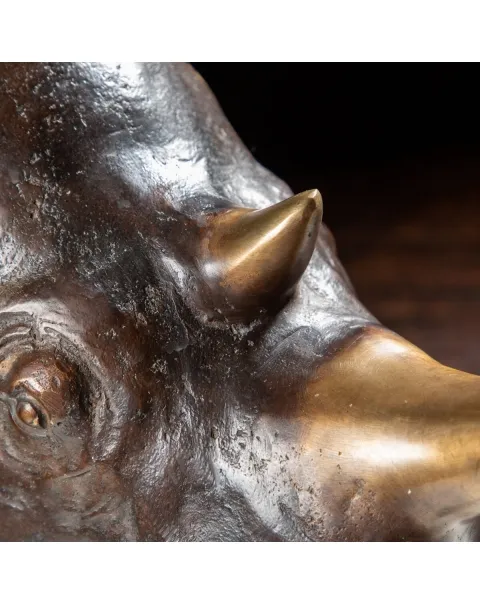 Scultura Bronzo Rinoceronte