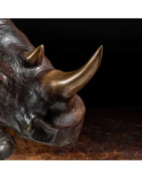 Scultura Bronzo Rinoceronte
