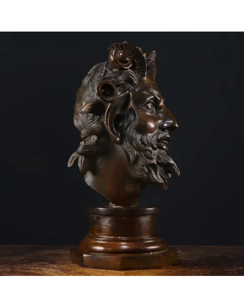 Scultura Volto Fauno Ebbro - Fonderia Chiurazzi