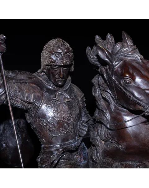 Scultura in Bronzo - San Giorgio e il Drago.