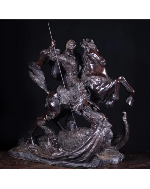 Scultura in Bronzo - San Giorgio e il Drago.