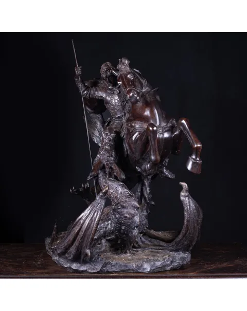 Scultura in Bronzo - San Giorgio e il Drago.