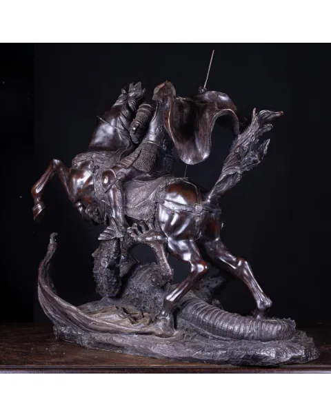 Scultura in Bronzo - San Giorgio e il Drago.