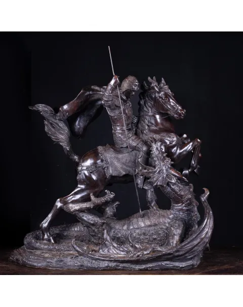 Scultura in Bronzo - San Giorgio e il Drago.