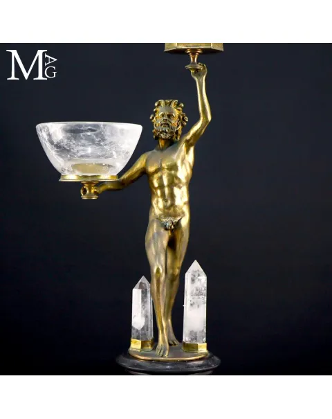 Scultura in bronzo Satiro Rituale.