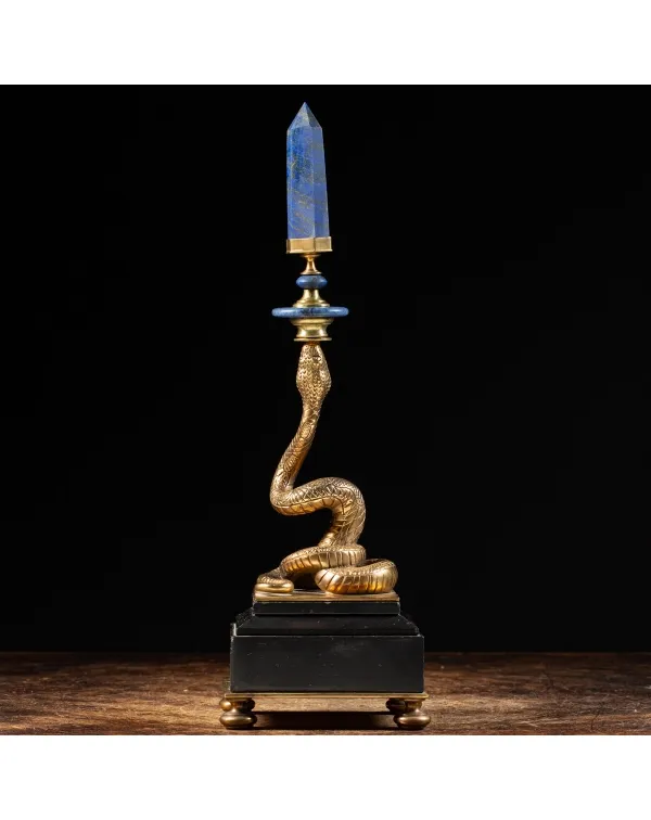 Scultura Vipera con Punta di Lapislazzuli