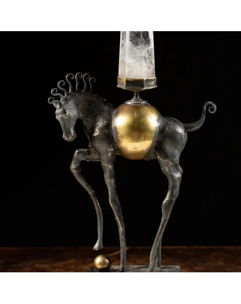 Scultura Cavallo con Quarzo