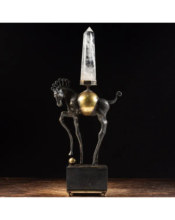 Scultura Cavallo con Quarzo