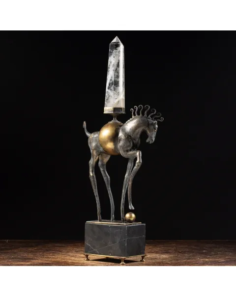 Scultura Cavallo con Quarzo