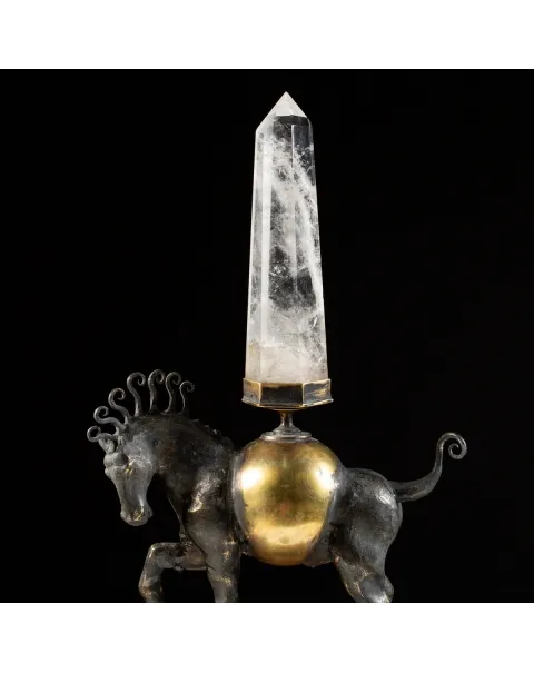 Scultura Cavallo con Quarzo