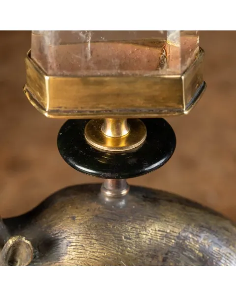Scultura roditore con Quarzo e Ambra