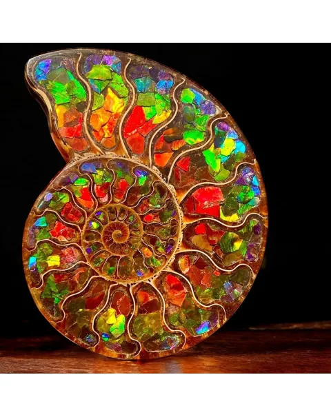 Ammonite Cleoniceras con Ammolite – Un Capolavoro Unico della Natura e dell'Arte.