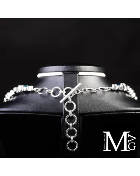 Collier in Argento con Acquamarina e Apatite Naturali.