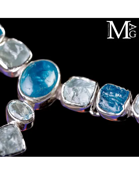 Collier in Argento con Acquamarina e Apatite Naturali.