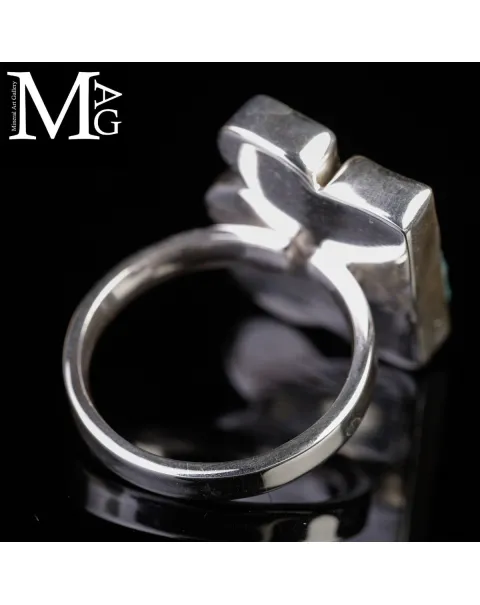 Anello in Argento con Acquamarina e Apatite Naturali