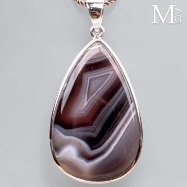 Ciondolo in Argento 925 con Agata del Botswana