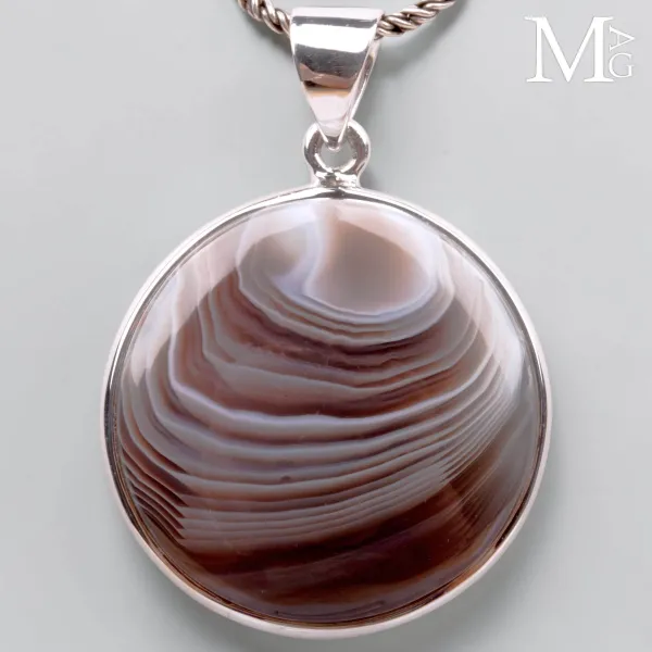 Ciondolo in Argento 925 con Agata del Botswana