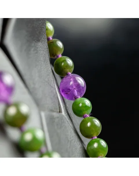 Collana di Giada Verde e Ametista Viola.