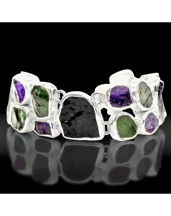 Bracciale in Argento con Ametista Boliviana, Ameti...
