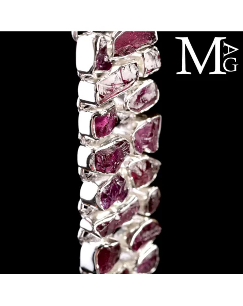 Bracciale in argento con ametista boliviana.