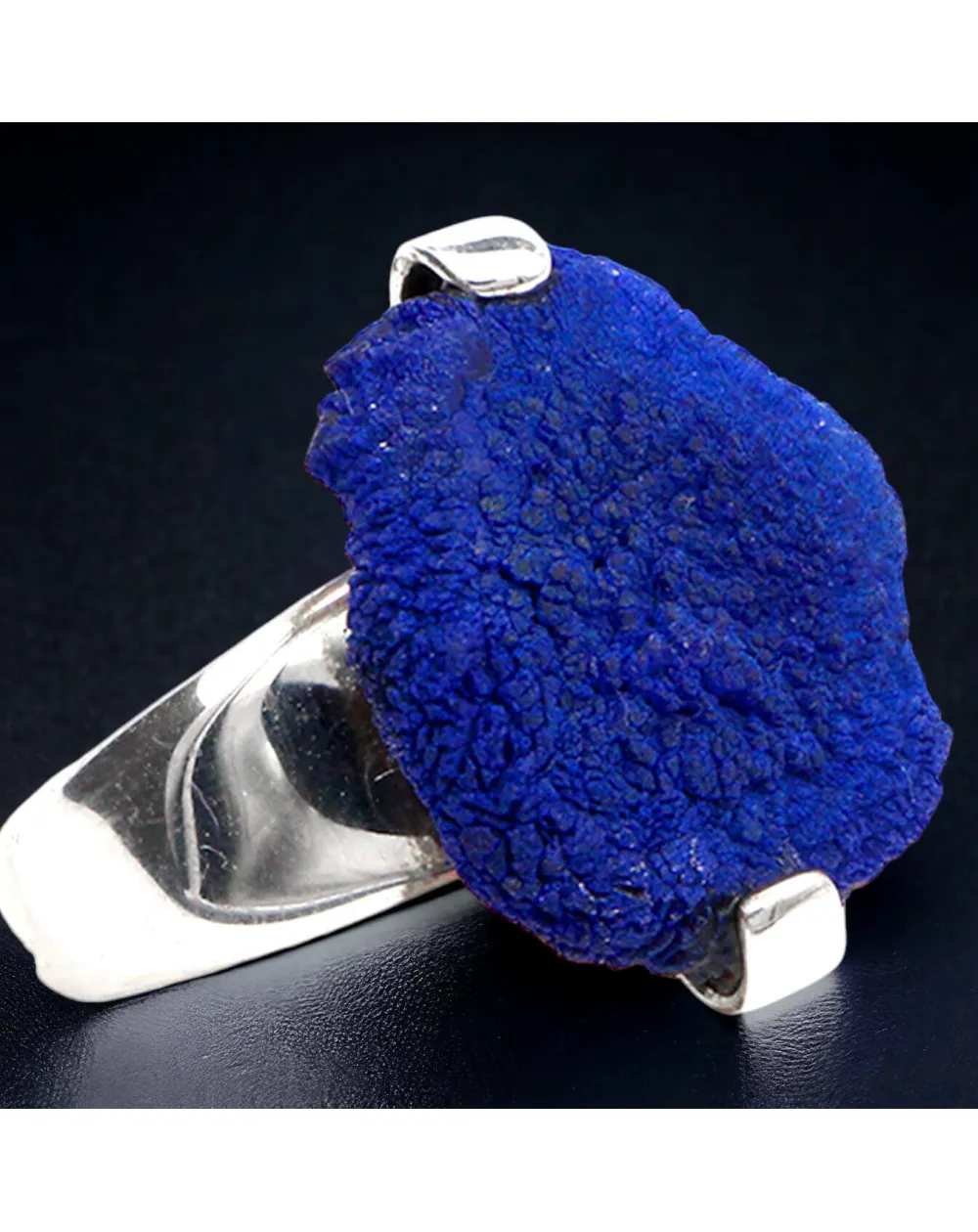 Anello  in Argento con Azurite dei Monti Urali.