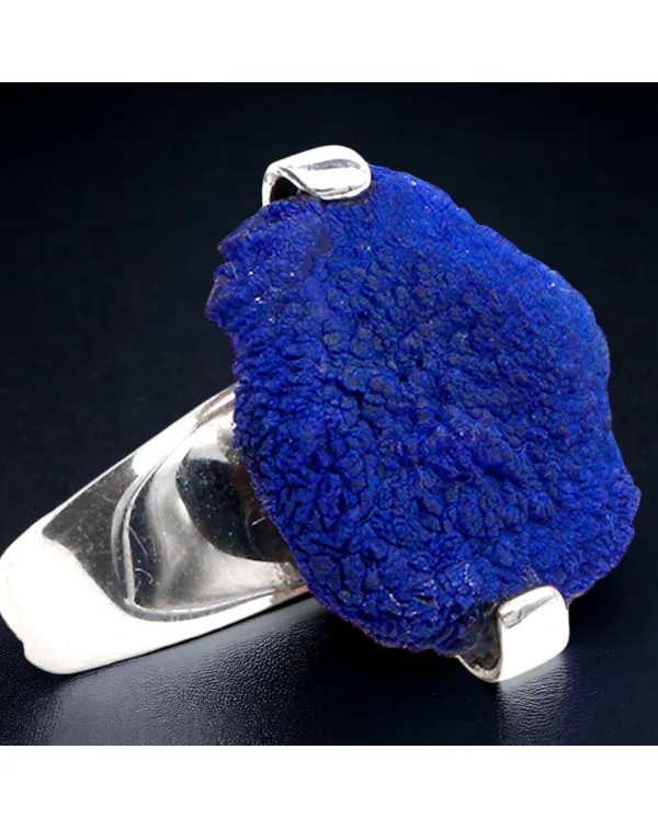 Anello  in Argento con Azurite dei Monti Urali.