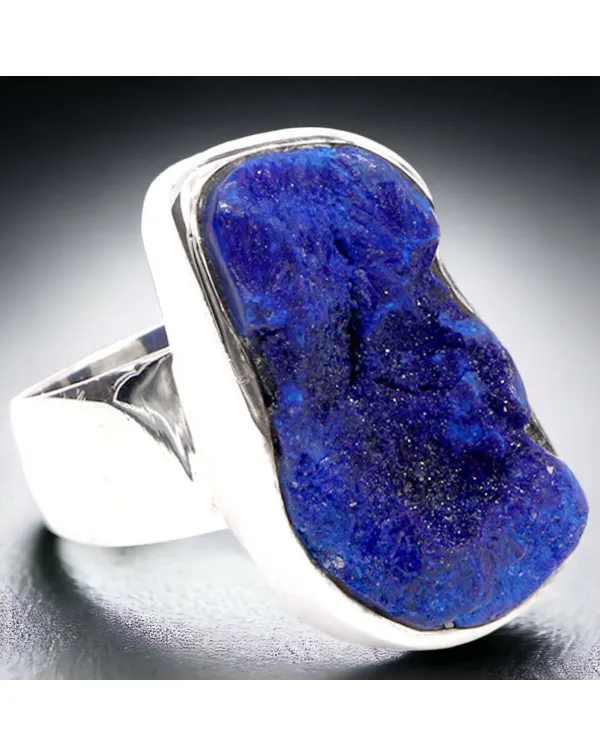 Anello con Raro Geode di Azzurrite