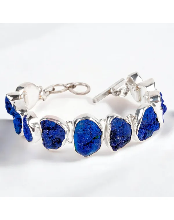 Esclusivo bracciale in Argento con Rara Azzurrite ...