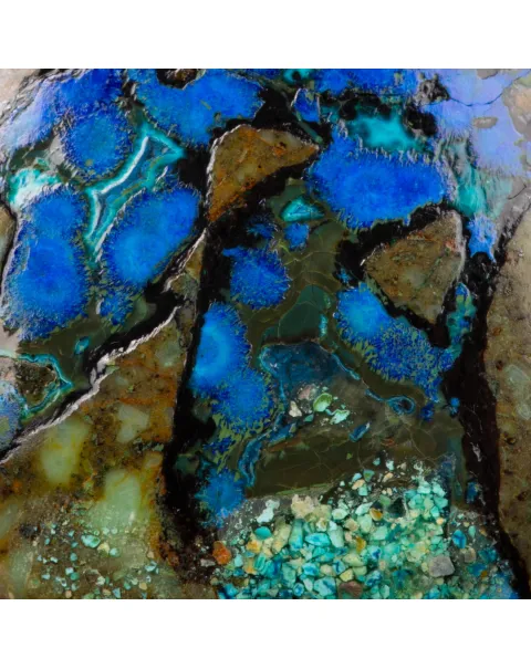 Ciondolo Goccia in Argento con Azzurrite Naturale.