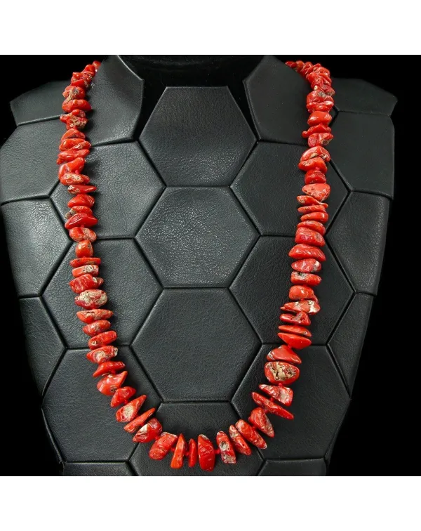 Collana in Corallo Rosso Mediterraneo.