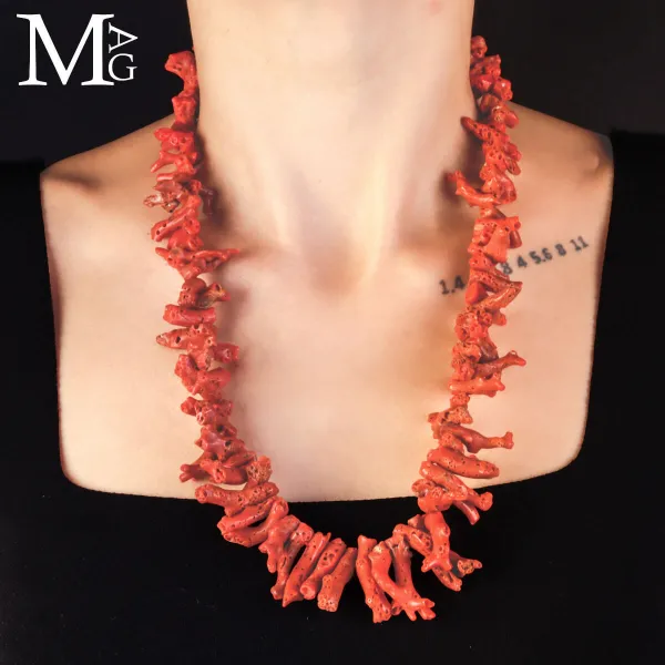 Collana in Corallo Rosso Mediterraneo – Corallium Rubrum.