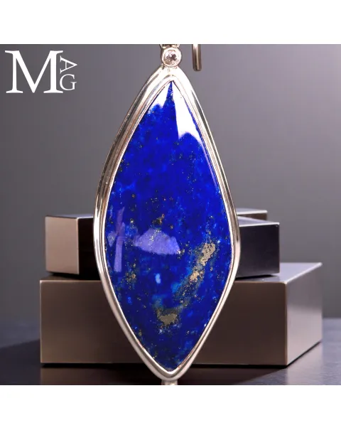 Orecchini in Argento con Lapis Lazuli, Opali Etiopi e Diamantini