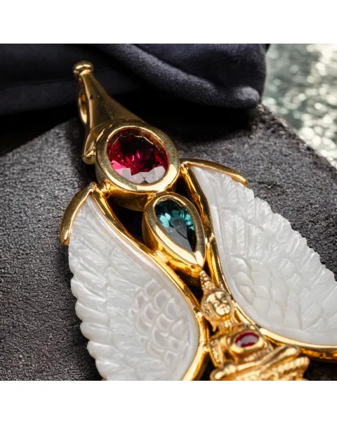 Capolavoro di Gioielleria: Argento Placcato oro 18K con Tormaline e Diamanti.