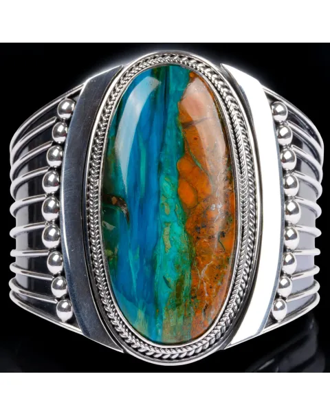 Bracciale in Argento con Opale "Gem Silica - Crisocolla".