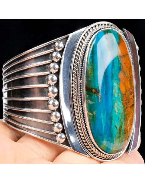 Bracciale in Argento con Opale "Gem Silica - Crisocolla".