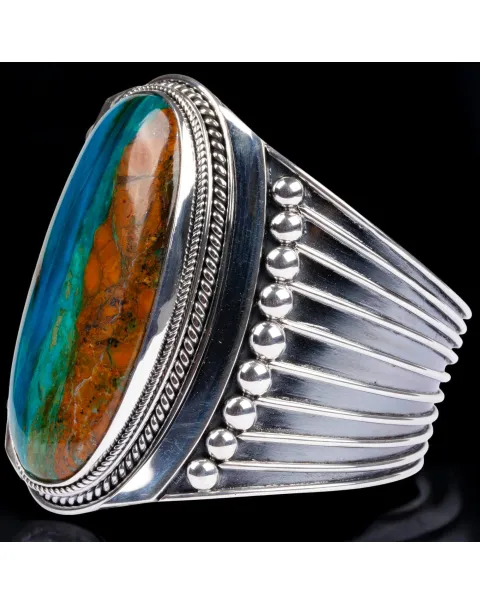 Bracciale in Argento con Opale "Gem Silica - Crisocolla".
