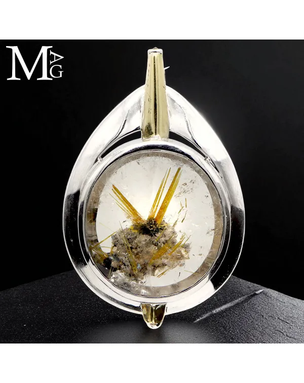 Ciondolo in Argento con Quarzo Rutilato – Design...