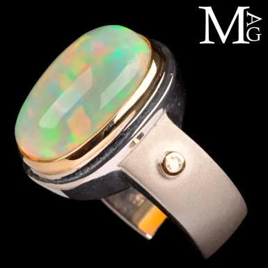 Anello "Fuoco d’Etere" Argento, oro, o...